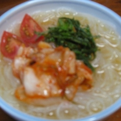父の日レシピとして韓国風冷麺（春雨使用）つくりました＾＾
家にあるもので簡単にできるんですね、ありがとうございました
